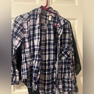 VS pink and blue flannel pajamas.